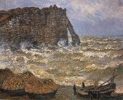 Claude Monet The Cliff at Etretat after a Storm oil painting reproduction